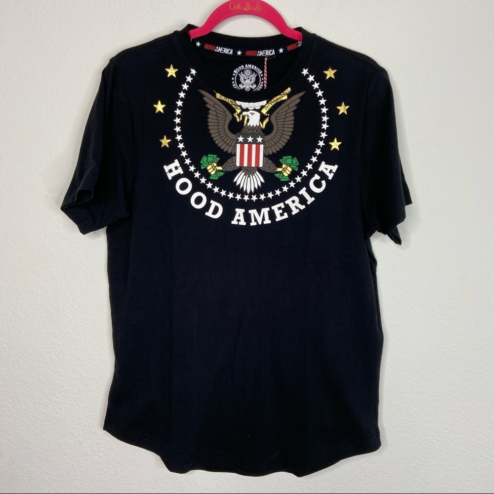 Hood America Eagle Black T-Shirt Size S NWT